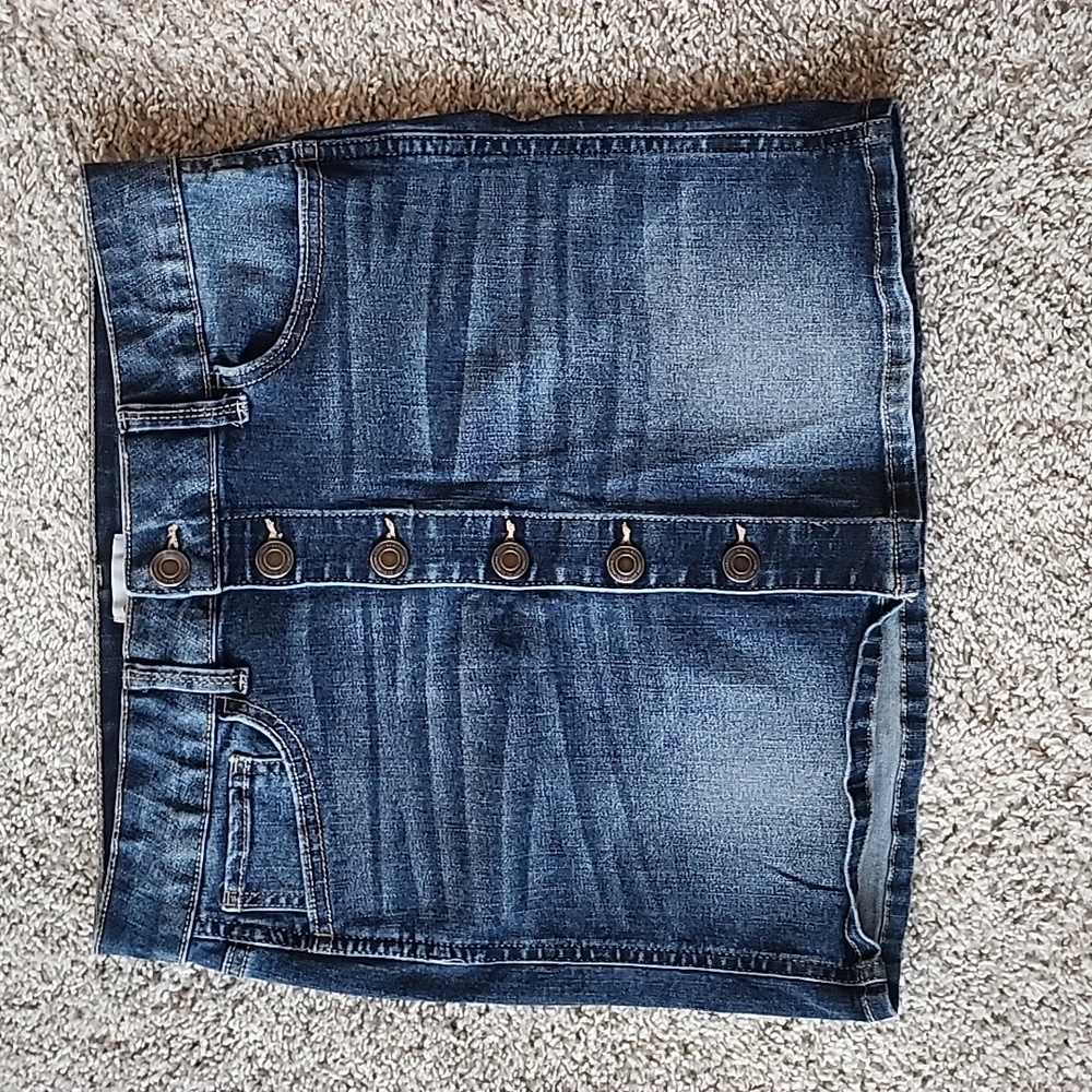 ~SO~ Girls Denim Button Down Jean Skirt